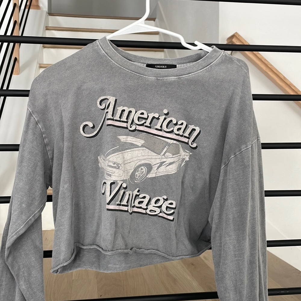 Gray crop top